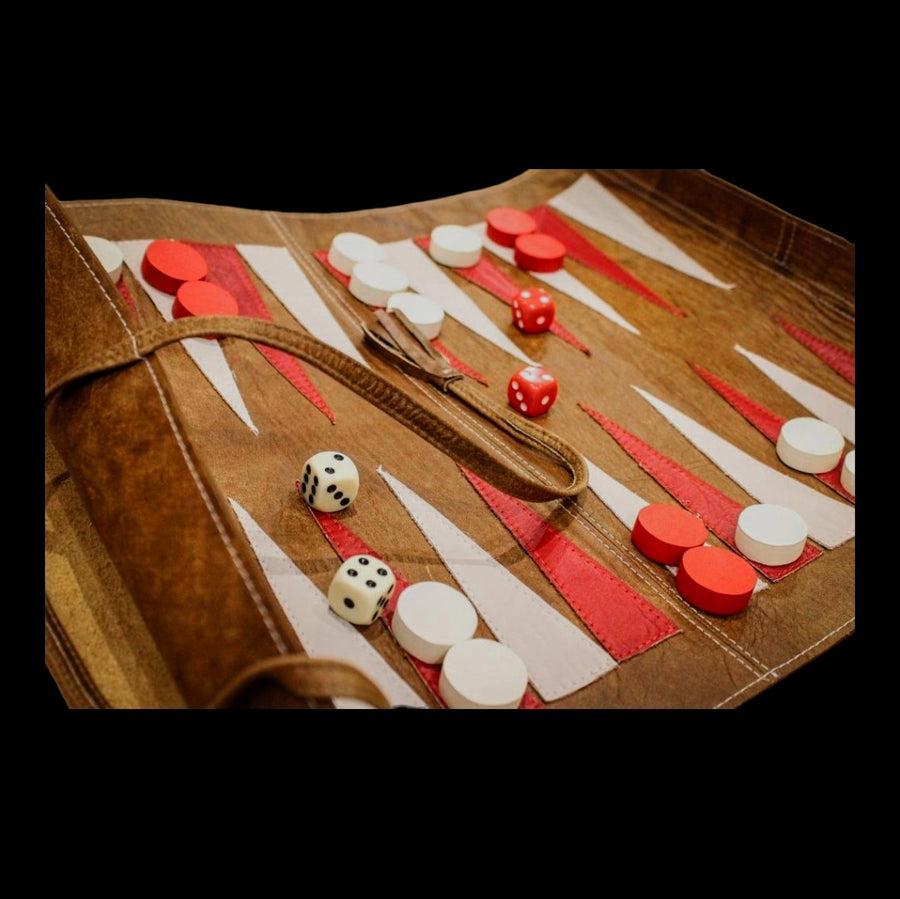 Juego Backgammon cuero Kitz