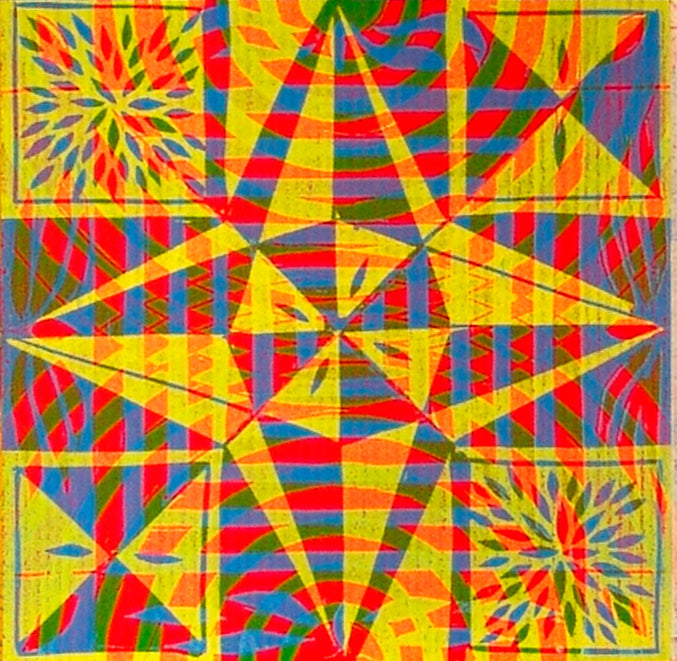 Xilografía Mandala Estrella - Gustavo Vejarano