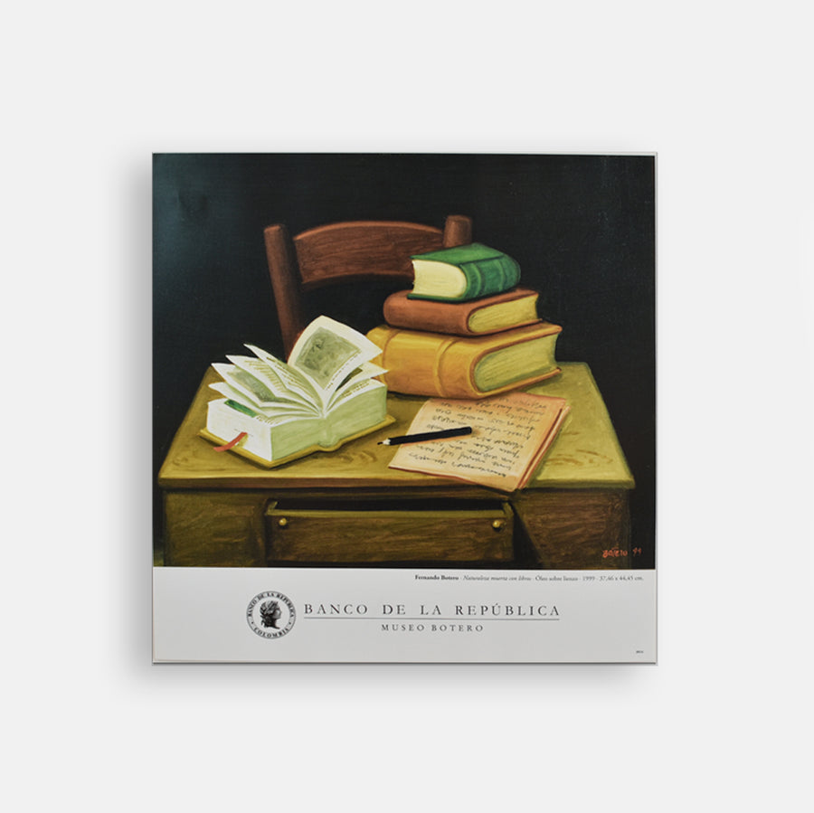 Afiche Naturaleza Muerta con Libros - Fernando Botero