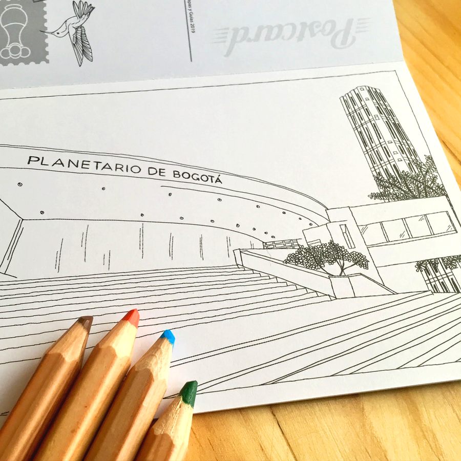 Postales para colorear Bogotá