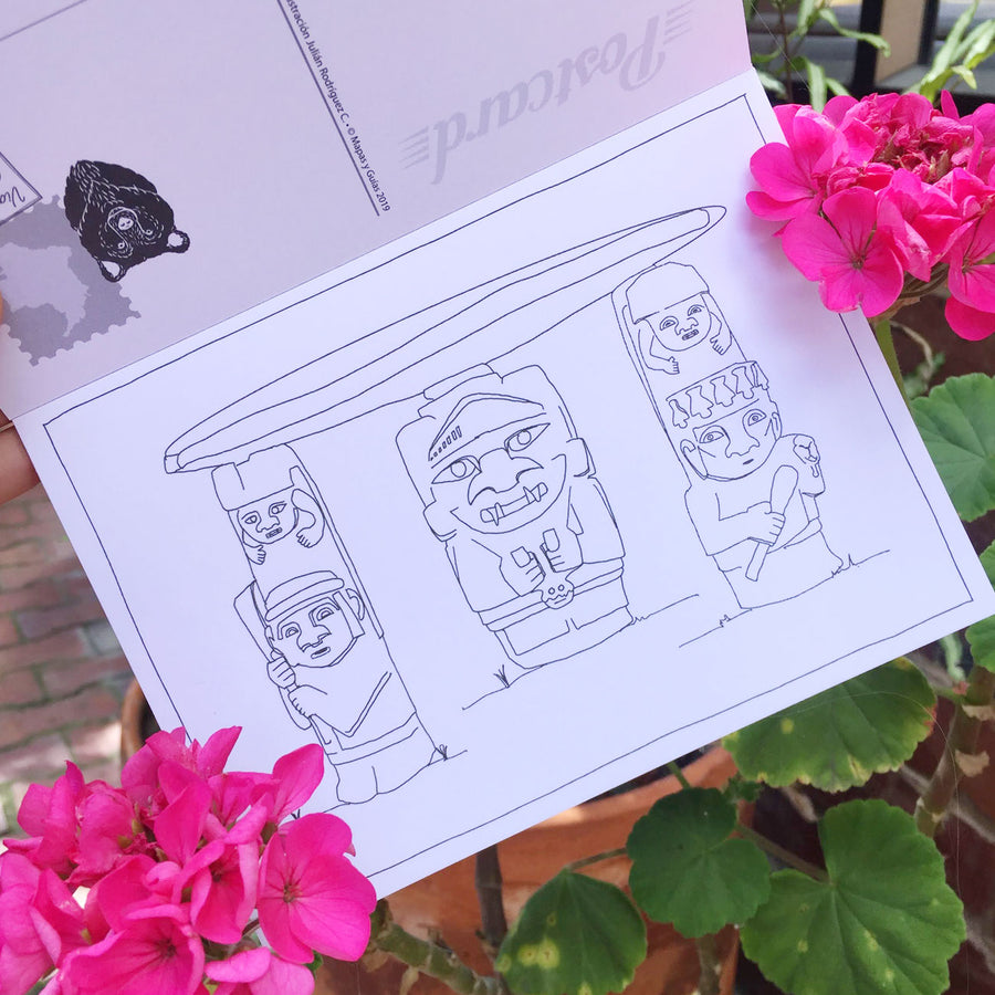 Postales para colorear Colombia