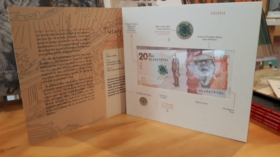 Folleto Billetes de Colombia $20.000